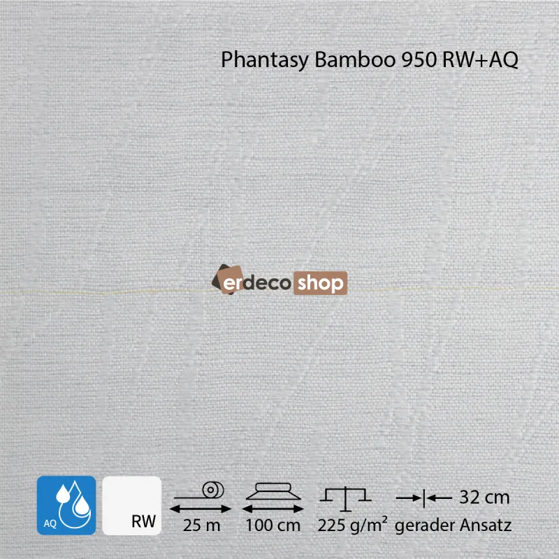 950 RW AQ toile de verre pre encollee activable a l eau bambou