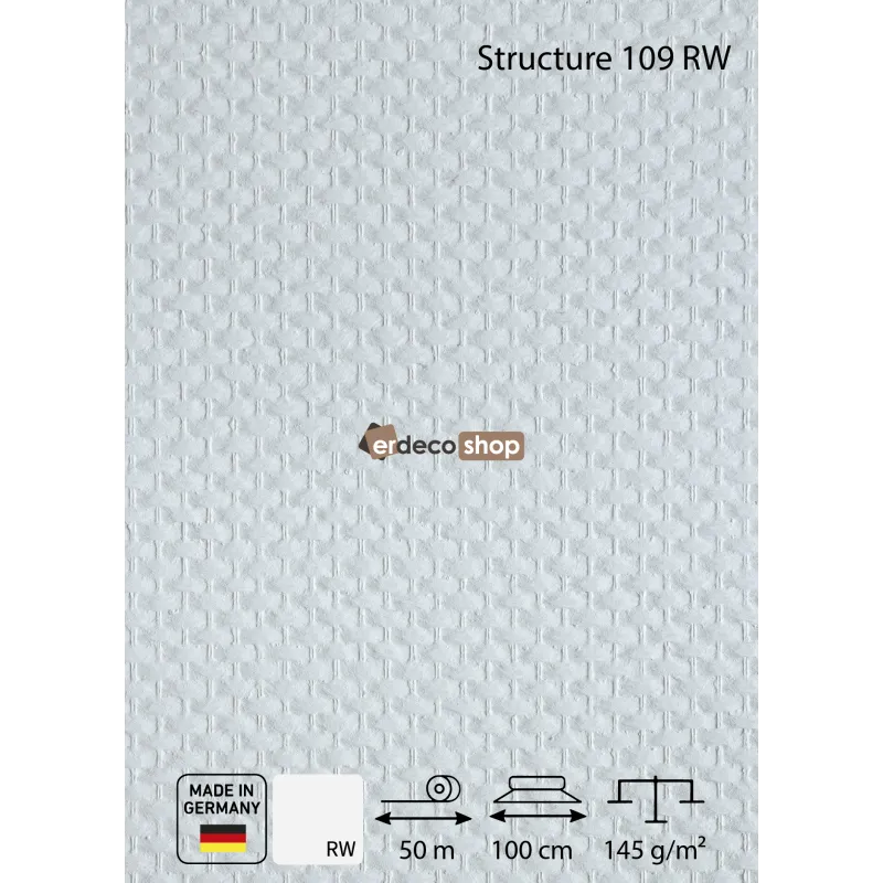SYSTEXX Structure 109 RW Glasfasertapete Korbgeflecht Rohware grundierbar überstreichbar