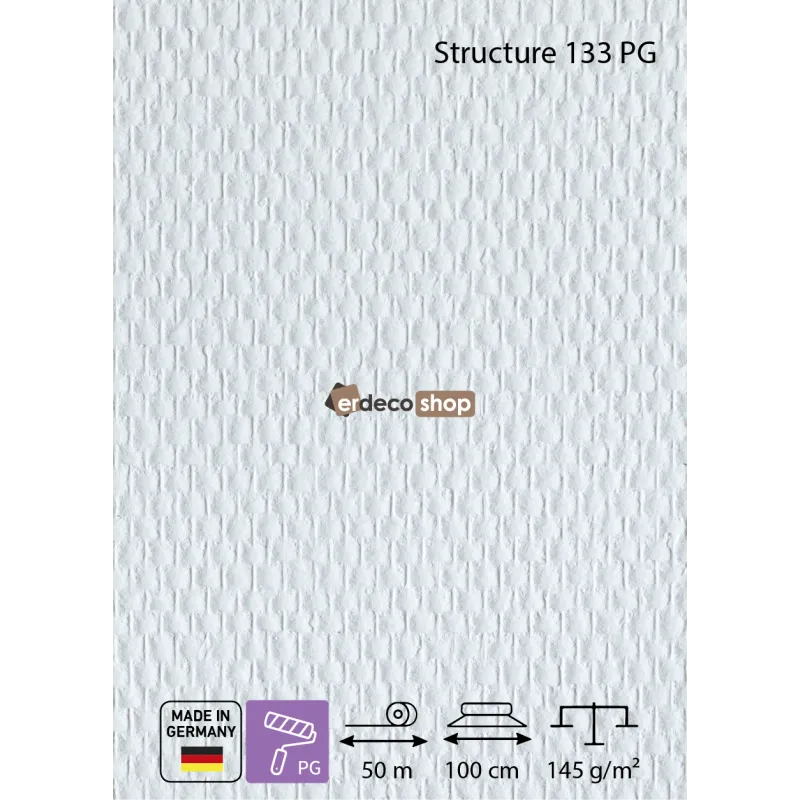 SYSTEXX Structure 133 PG Kissenstruktur Glasgewebe vorgrundiert Wandbelag 145 g/m2