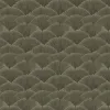 Panneau de papier peint motifs feuilles d'éventail superposées sur fond vert foncé Project Z61007-1
