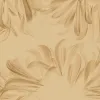 Floral pattern wallpaper panel with brown leaves on a yellow background Project Z61008-3