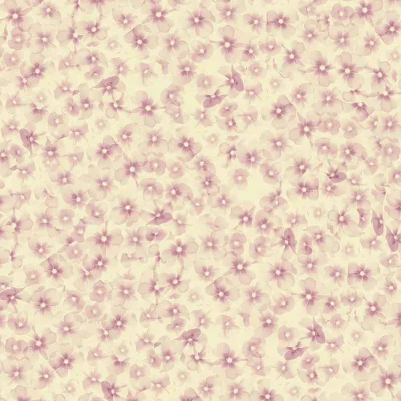 Panneau papier peint motif petites fleurs denses (Printemps) effet aquarelle tons vieux rose/rose pâle sur fond crème Z61016-2.