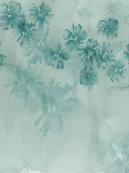 Project Z61020-2 Tons Vert Menthe Panneau de Papier Peint Fleurs de Gardénia Aquarelle 15m²