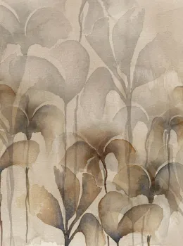 Project Z61021-1 Beige Brown Tones Watercolor Bucaneve Leaves Wallpaper Panel 15m²
