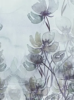 Project Z61022-3 Tons Gris Pâle Bleu Panneau de Papier Peint Fleurs de Freesia Aquarelle 15m²