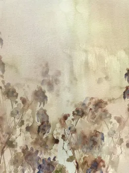 Project Z61025-1 Earth Tones Watercolor Sottobosco Undergrowth Wallpaper Panel 15m²