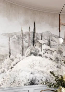 Project Z61046-2 Liguria Italienische Küstenlandschaft Farbig Tapeten Paneel 15m²