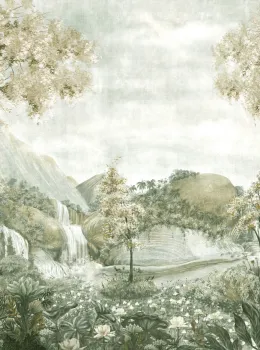 Project Z61048-3 Eden Panneau Mural Paysage Tropical Vert Sauge 15m²