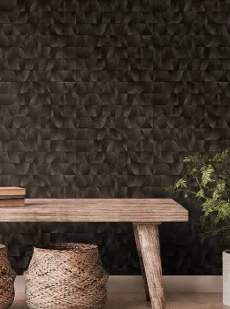 Architexture 2 Z57726 Papier Peint Effet Bois Rondins 3D Marron Foncé