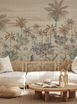 Architexture Z57777 Panneau Mural Palmiers Marron