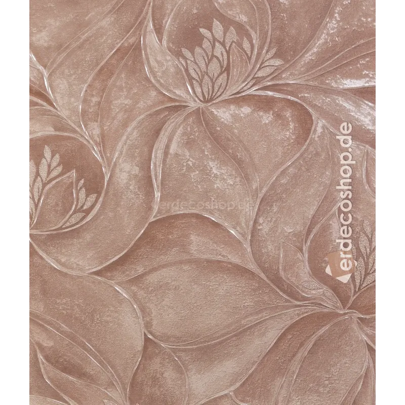 Casa Chic Z20130 beige toned, large abstract floral leaf motif, embossed luxury wallpaper.