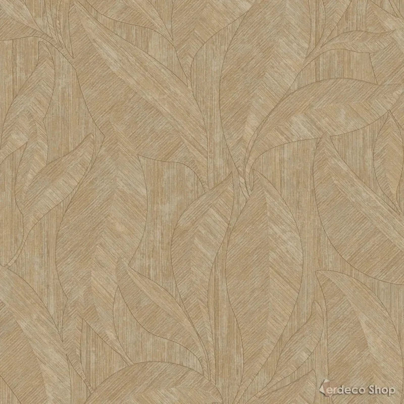Casa Chic Z20111 beige und hellbraune, Blattmuster Tapete.