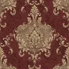 Casa Chic Z20140 papier peint tons bordeaux et or, grand motif damassé, classique et luxueux.