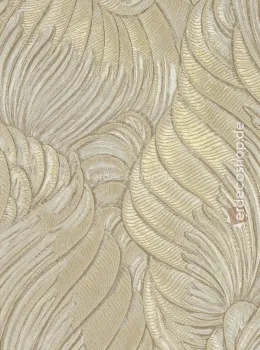 Elie Saab 2 Z34900 Beige Feather-Patterned Embossed Wallpaper
