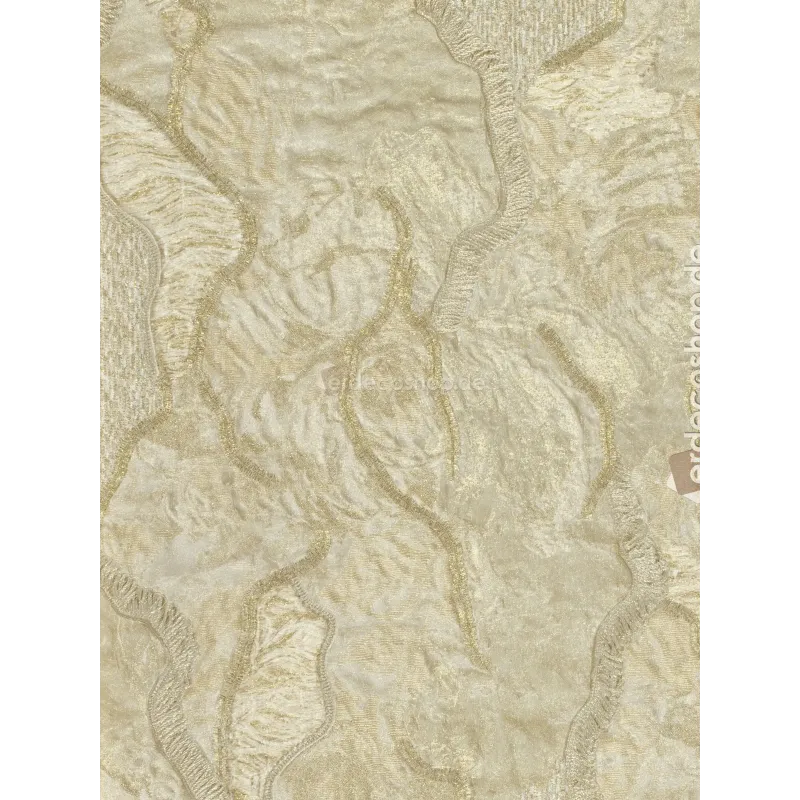 Papier peint Elie Saab 2 Z34901 crème à motif ondulé satiné avec surface gaufrée