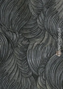 Elie Saab 2 Z34908, dark grey feather-patterned embossed wallpaper