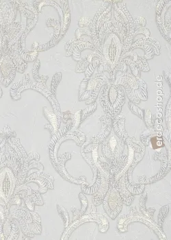Elie Saab 2 Z34925, hellgraue Tapete mit Damastmuster und Strukturprägung