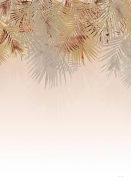 Elie Saab Z34958 Gold Beige Autumn Palm Wallpaper Panel