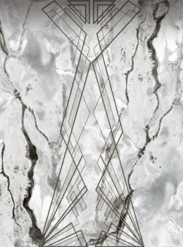 Elie Saab Z34959 Grey White Marble Geometric Wallpaper Panel
