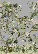 Elie Saab Z34977, Panneau de Papier Peint Fleuri Bleu – 6 Pièces