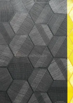 Lamborghini 3 Z12825 Anthrazitfarbene Tapete mit Hexagonmuster