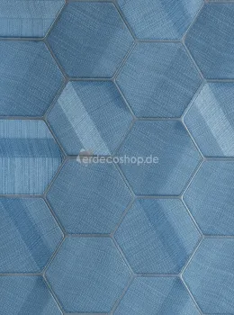 Lamborghini 3 Z12831 Blue Hexagonal Fabric-Textured Luxury Wallpaper