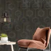 Lamborghini Z12853 cool blue wallpaper with hexagonal pattern and directional embossed texture