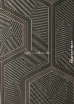 Lamborghini 3 Z12847 Bronzefarbene Tapete mit Hexagon-Muster und Metallstruktur