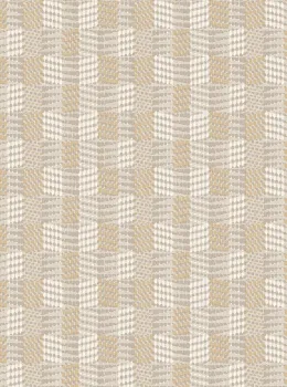 Marrakech Z70712, Otantik Karo Geometrik Desenli Lüks Kumaş Dokulu Duvar Kağıdı, 5m²