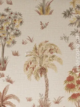 Marrakech Z70715, Vintage Palm Tree Pattern Linen Textured Wallpaper, 5m²
