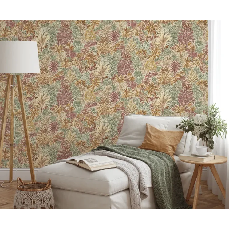 Mini Trend Z15507 light colored pastel botanical leaf pattern wallpaper