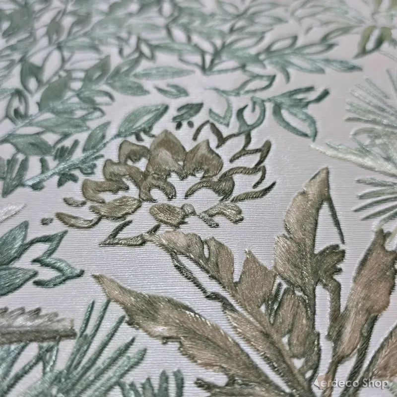 Mini Trend Z15505 soft green tones natural botanical pattern textured wallpaper