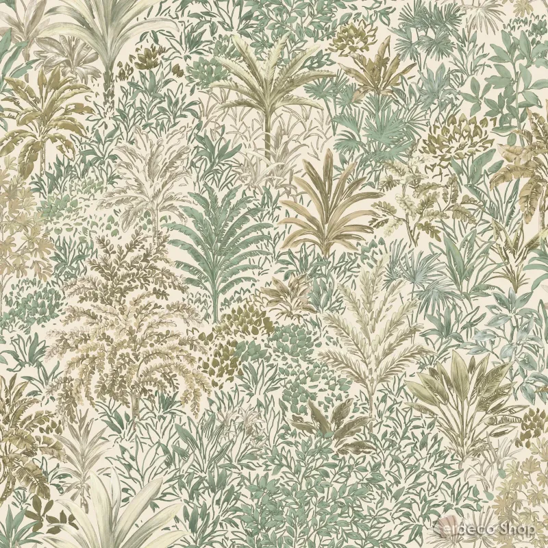 Mini Trend Z15505 soft green tones natural botanical pattern textured wallpaper