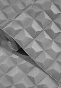 Mini Trend Z15522 Warme Graue 3D Würfelmuster Tapete 5m²
