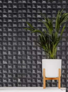 Mini Trend Z15524 Koyu Gri 3D Geometrik Küp Duvar Kağıdı 5m²