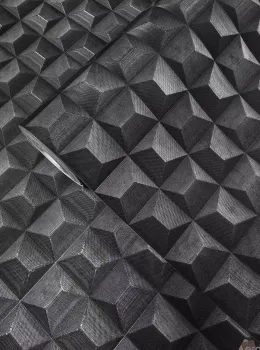 Mini Trend Z15524 Koyu Gri 3D Geometrik Küp Duvar Kağıdı 5m²