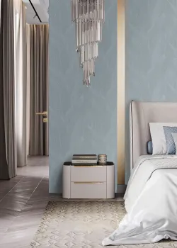 Murella 100 Z16710, Luxuriöse Graue Tapete mit Blattmuster und Spitzen-Textur
