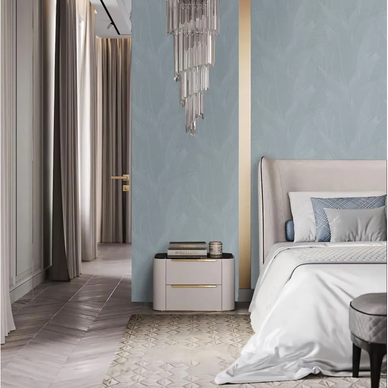 Murella 100 Z16710 luxuriöse graue Tapete mit großen Blättern und Spitzen-Textur