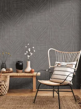 Natural Z48433 – Papier Peint Panneaux Géométriques Blanc Cassé, 5.32m²