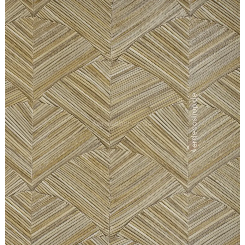 Natural Z48401 papier peint chevron bambou texturé fibres naturelles tons dorés chauds salon