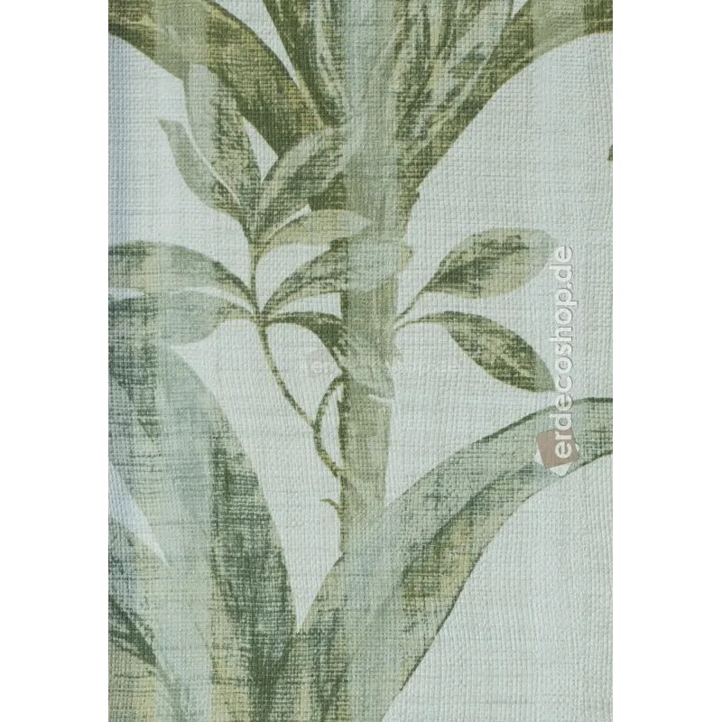 Natural Z48419 ice blue white ground olive green tropical leaf botanical linen texture wallpaper