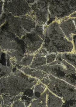 Philipp Plein 2 Z81002 Deep Black and Gold Veined Luxury Marble Texture Wallpaper, 10m²