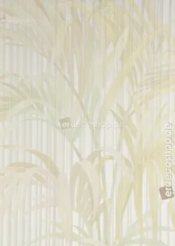 Philipp Plein 2 Z81022 Cream Striped Backdrop with Beige Palm Leaves, 10m²