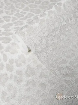 Papier Peint Philipp Plein 2 Z81030 Motif Léopard Blanc Cassé Texturé de Luxe, 10m²