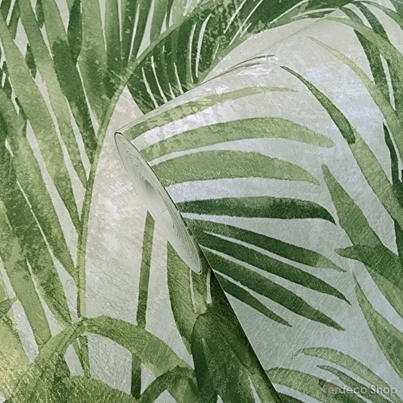 Papier Peint Satin Flowers Z66821 Feuilles de Palmier Tropicales