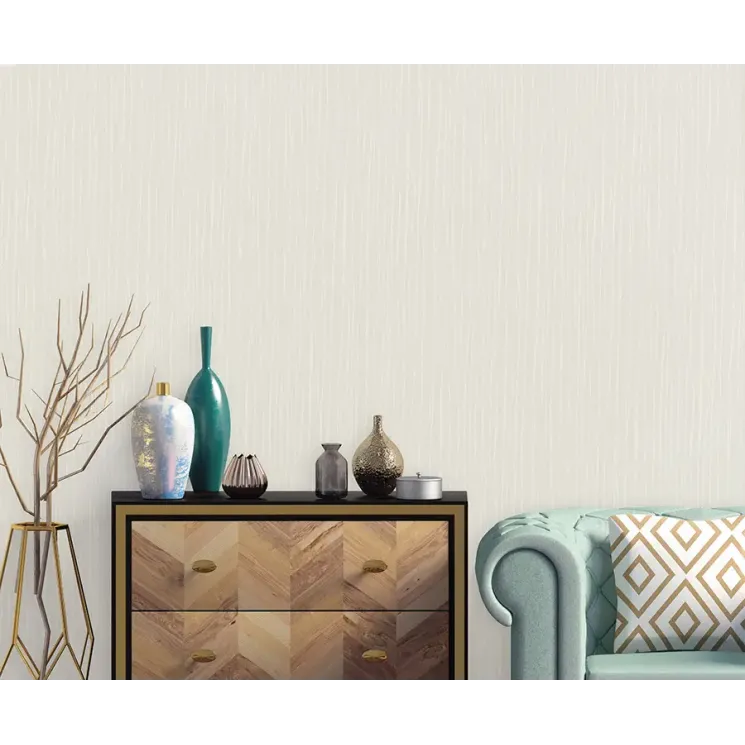 Satin Flowers Z66830 – Açık gri, dikey dokulu çizgili duvar kağıdı