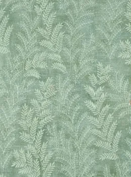 Satin Flowers Z66811 – Gri-yeşil zeminli yaprak desenli duvar kağıdı
