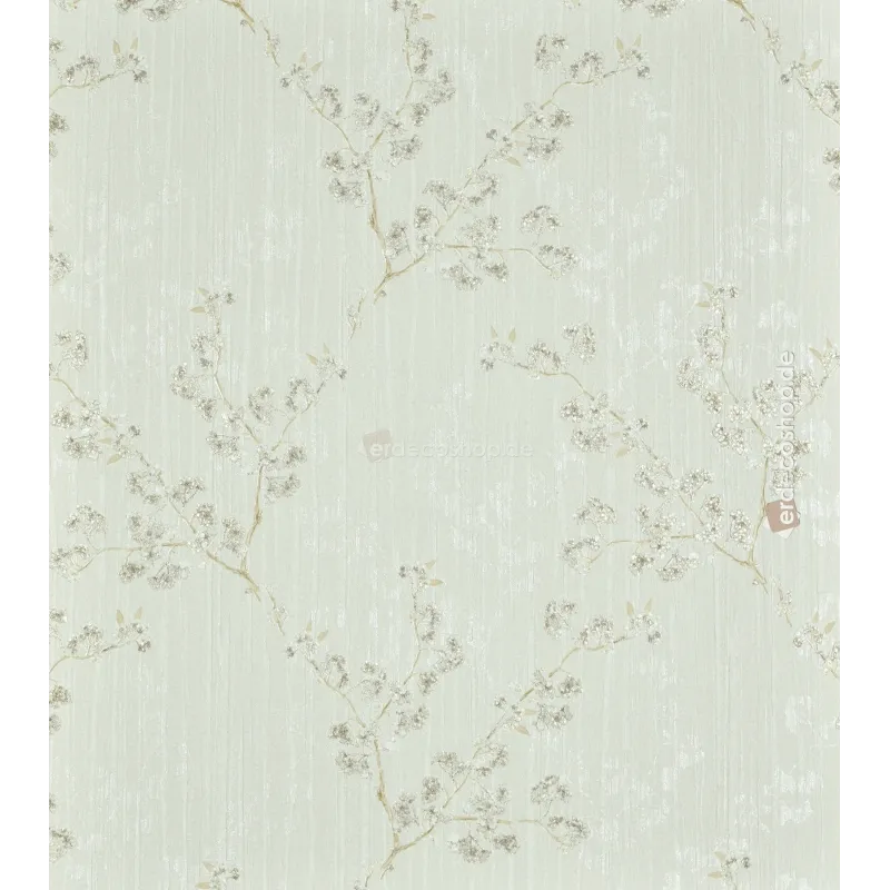 Satin Flowers Z66832 – Papier peint beige à branches fleuries