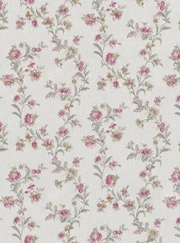 Satin Flowers Z66853 floral pink green white vintage cottage wallpaper
