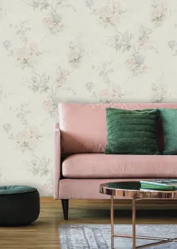 Satin Flowers Z66857 Pastoral Floral Wallpaper